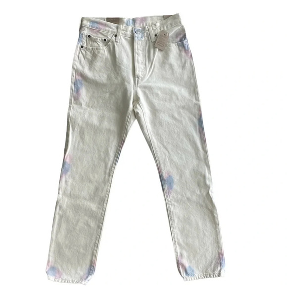 Levi’s 501 Cotton Straight Leg High Rise Beige Tie-Dye Button Fly Jeans … - Picture 14 of 14